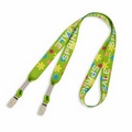 3/4" Color Match Name Tag Lanyard w/ Double Ended Bulldog Clip (Dye Sub)